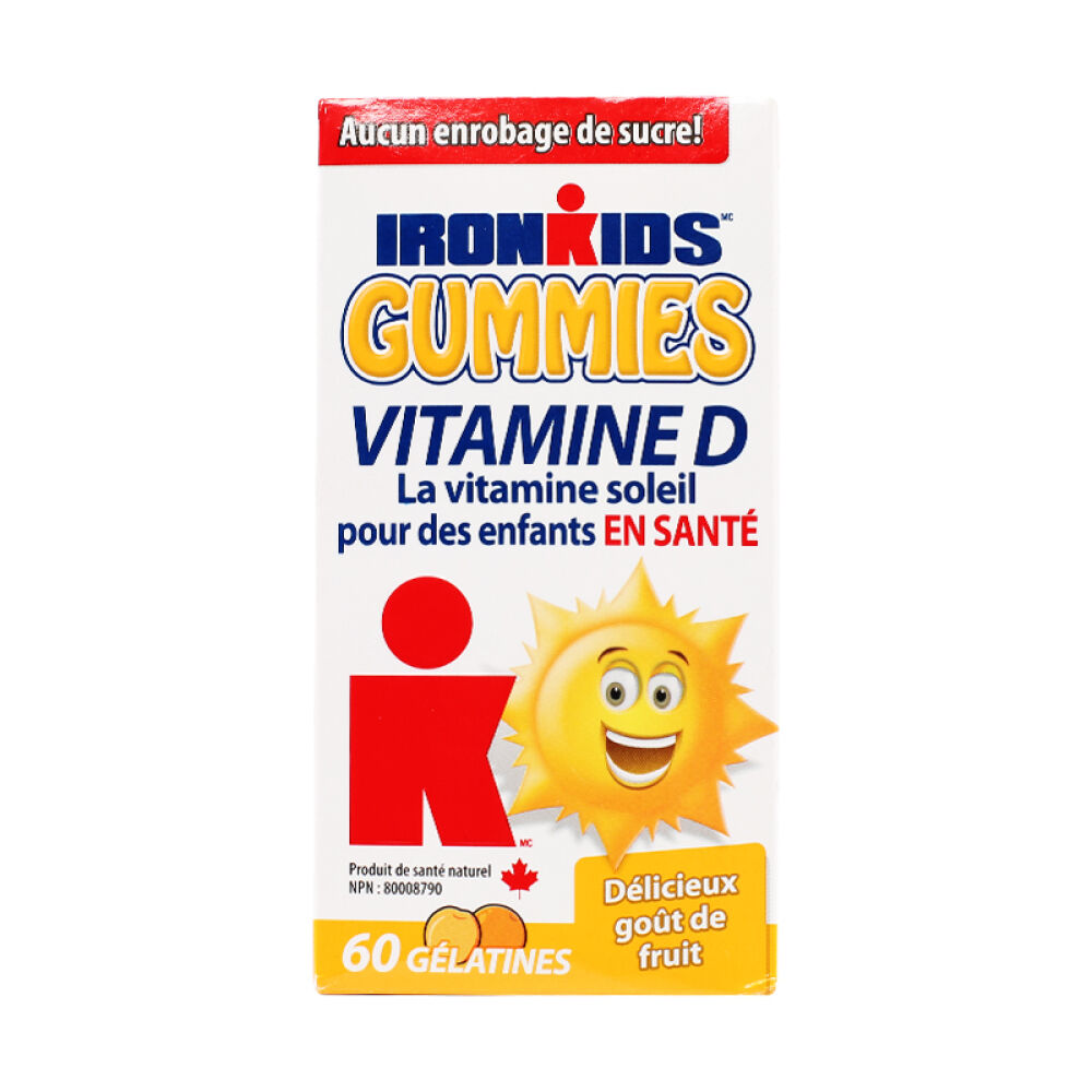 加拿大直邮Ironkids小铁人维生素D软糖帮助钙吸收VD60粒