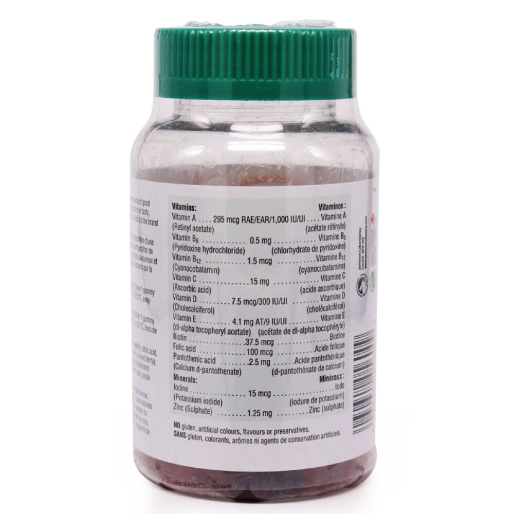 【全球购】加拿大直邮jamieson健美生儿童复合维生素果汁软糖3岁+60粒