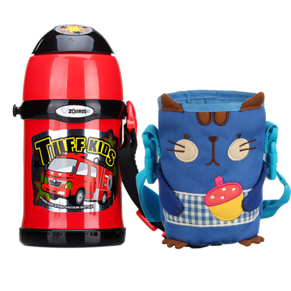 进口象印儿童吸管杯宝宝直饮杯保温杯保冷杯一杯两用（直饮、吸管）450ml红色泰国版