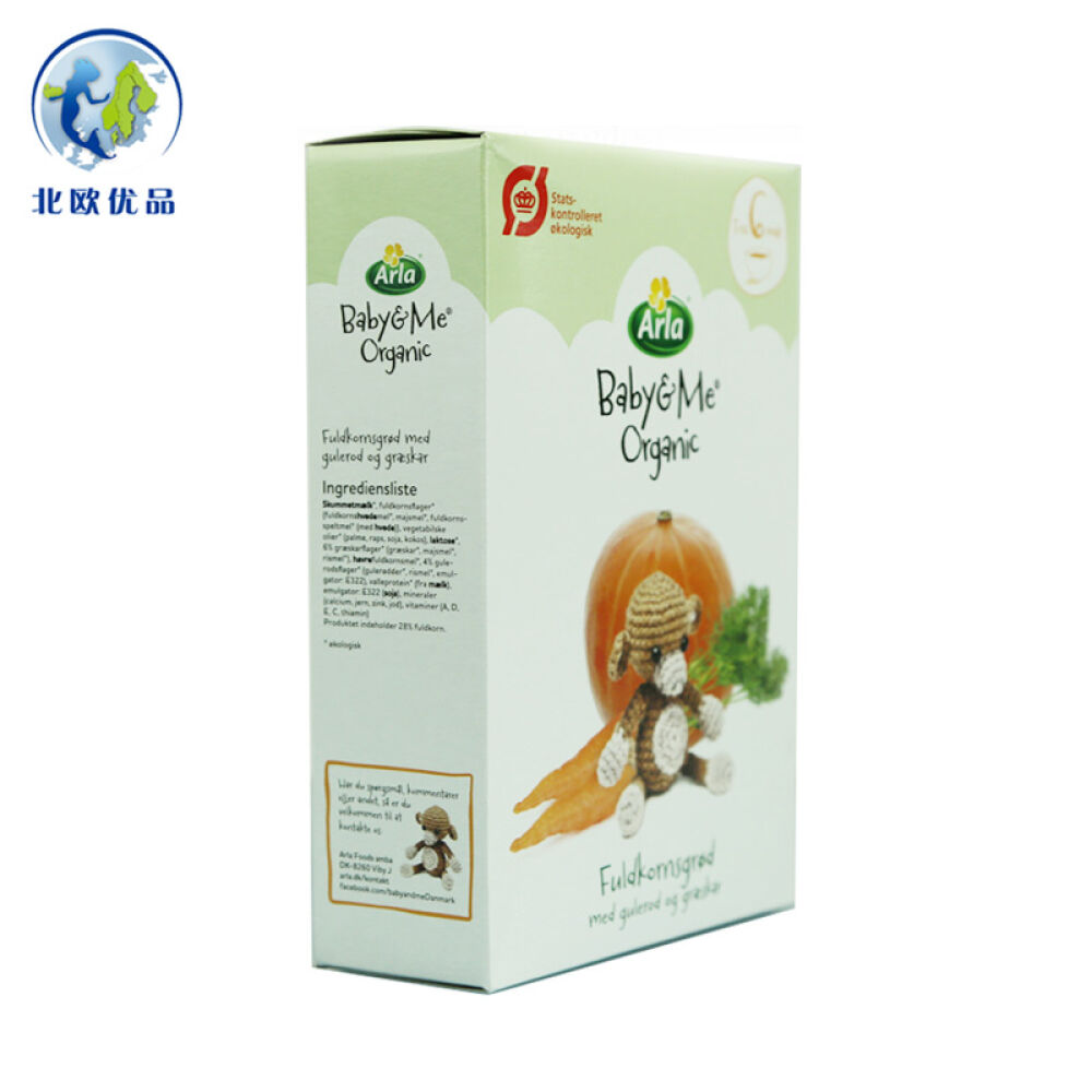 丹麦Arla阿拉米粉婴儿辅食4、6、8个宝宝米粉6个月以上胡萝卜南瓜味