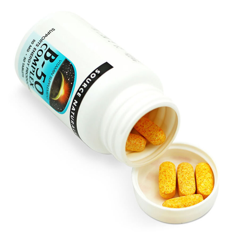 SourceNaturals维生素B-50复合片50片祛痘美肤解除疲劳