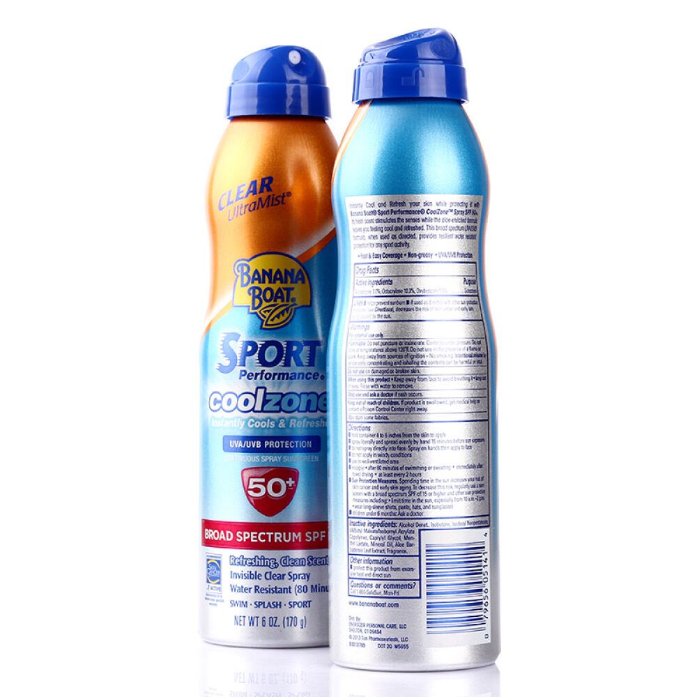 【海外直邮】香蕉船运动型冰极防晒清爽喷雾SPF50170g+晒后修护237ml组合套装
