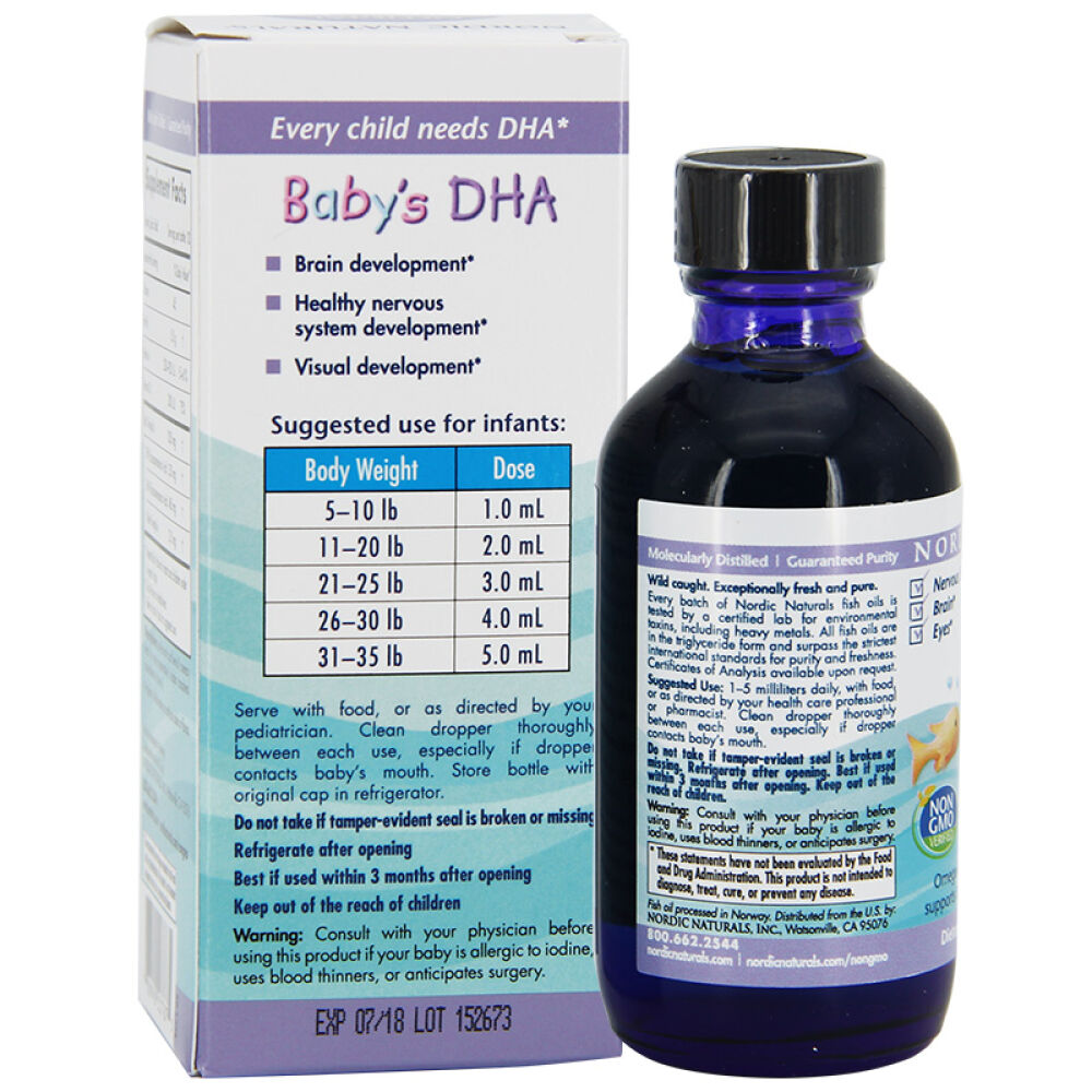 挪威小鱼NordicNaturals婴幼儿鱼肝油DHA鳕鱼鱼油60ml