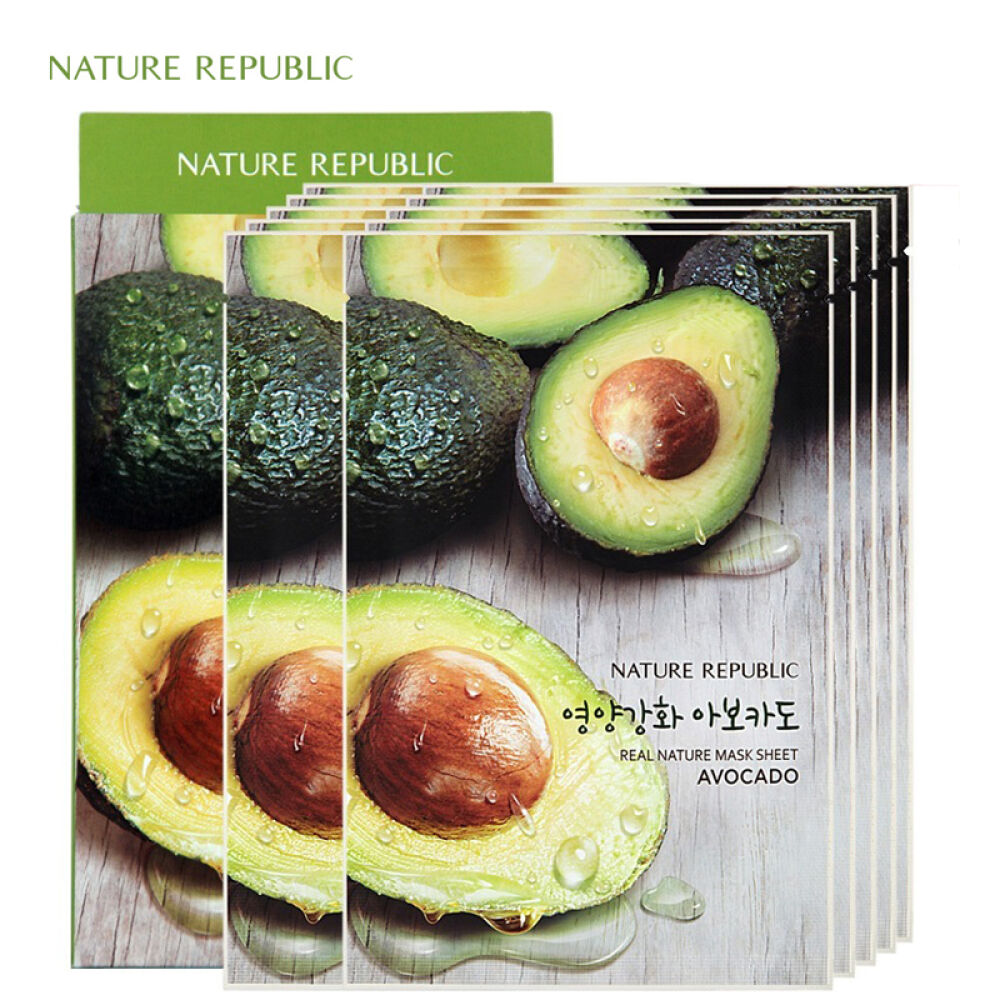 自然乐园（NATUREREPUBLIC）精粹自然清新保湿补水清爽面膜贴10片/袋鳄梨