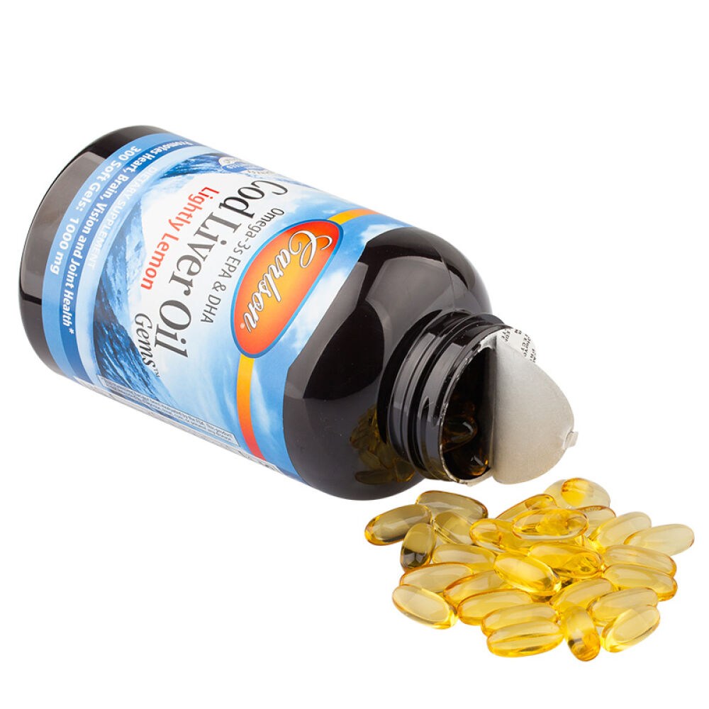 carlson康一生挪威深海鳕鱼肝油软胶囊柠檬味成人300粒鱼油明目益智1瓶装