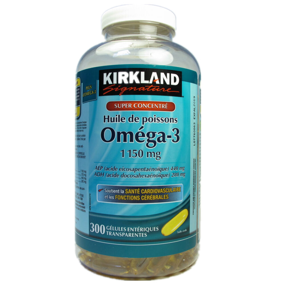 【全球购】加拿大直邮Kirkland可兰鱼油深海鱼油1150mg300粒新包装改良配方