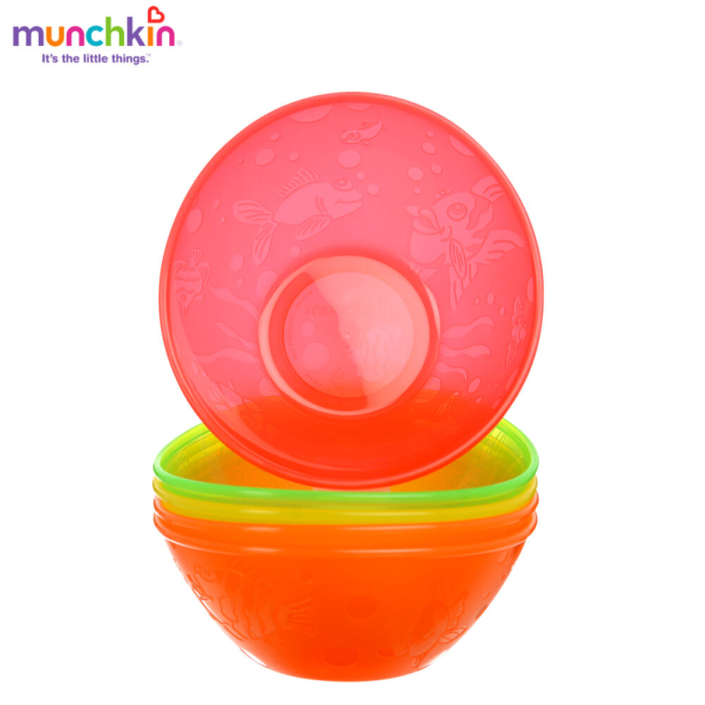 加拿大直邮美国munchkin宝宝麦肯齐彩色小船碗5只装 加拿大直邮美国munchkin宝宝麦肯齐彩色小船碗5只装