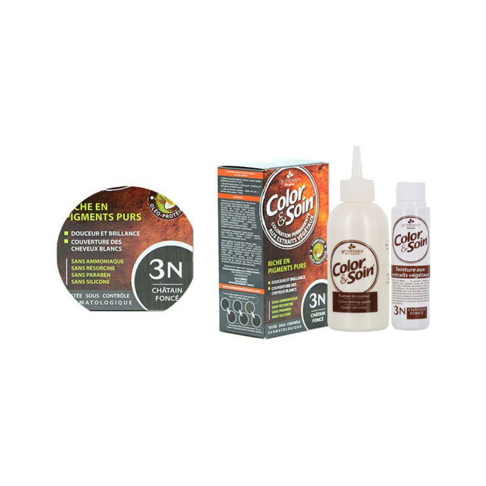 【香港直邮】法国三橡树（3Chenes）天然纯植物染发剂护发素洗发水染发霜染发膏3N深栗子色135ml