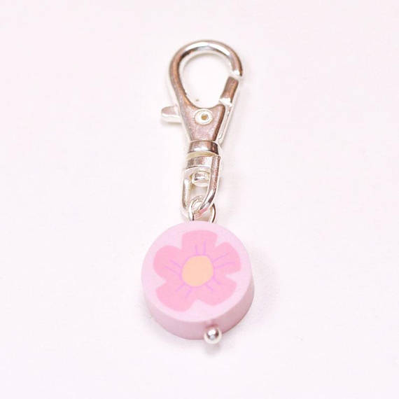 Keychainflower,polymerclay,polymerclay,individual,handmade,pink,multicolored,funny,colorful,claytissimo