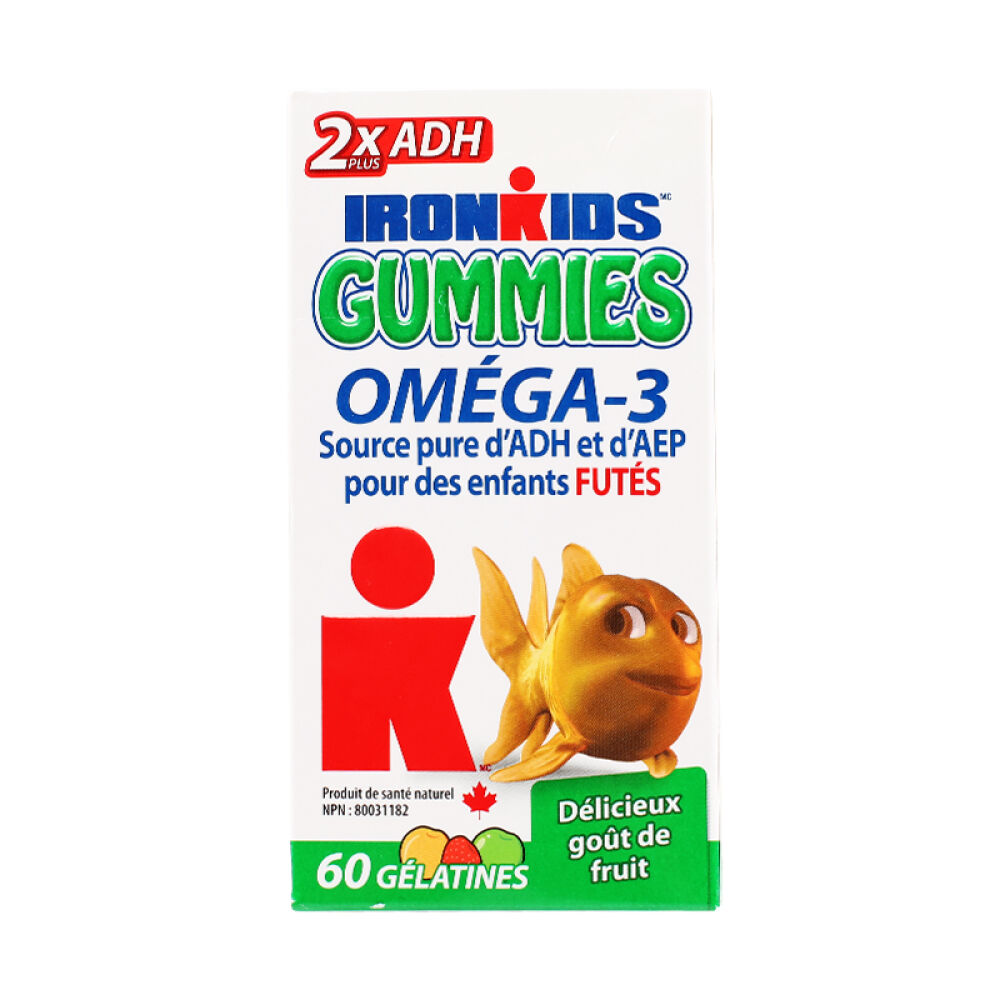 加拿大直邮Ironkids小铁人60粒omega-3鱼油软糖含DHA