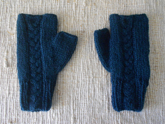 Handmadepetrolbluegloves,wollgloves,Womengloves,Wintergloves,knittedgloves,fingerlessgloves