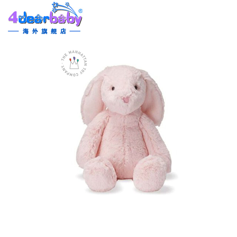 【全球购】美国ManhattanToyWinkel曼哈顿牙胶手抓球/安抚巾玩偶毛绒安抚粉色兔子-Binky宾基小号