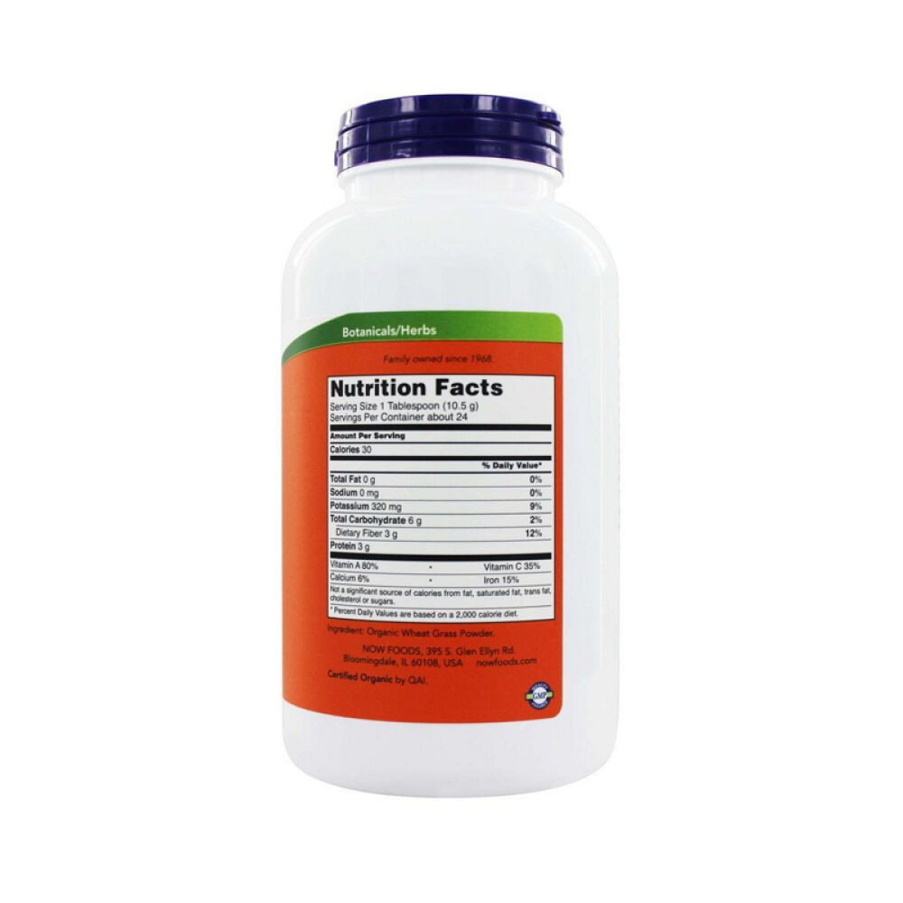 【美国正品直邮】NOWFoods诺奥为人体提供丰富营养有机小麦草粉255g未定义9.00oz.