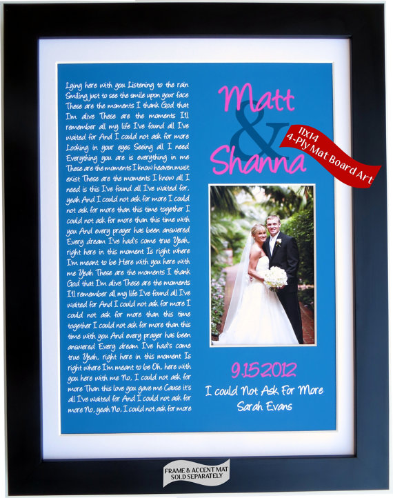 songlyricsvowsquotespersonalizedweddinggiftuniquerusticdecor