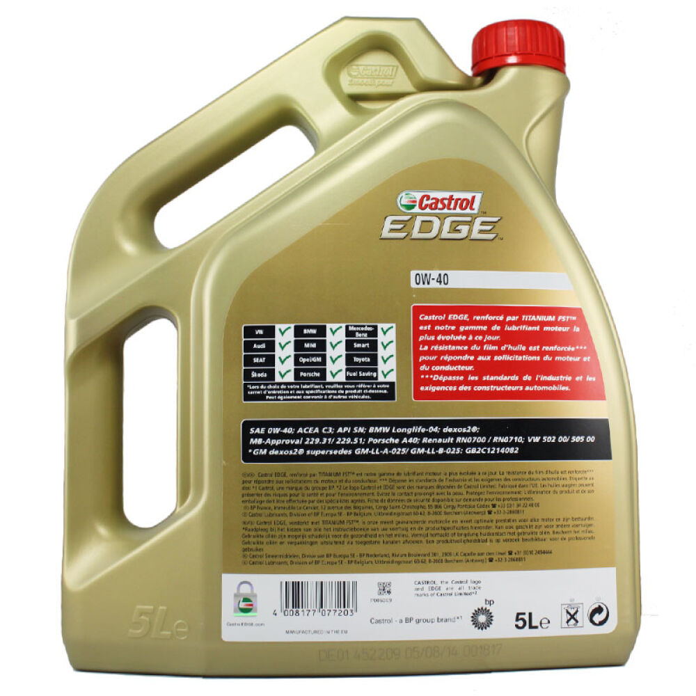 嘉实多(Castrol)全合成机油极护钛流体FST0W-40C3SN5L