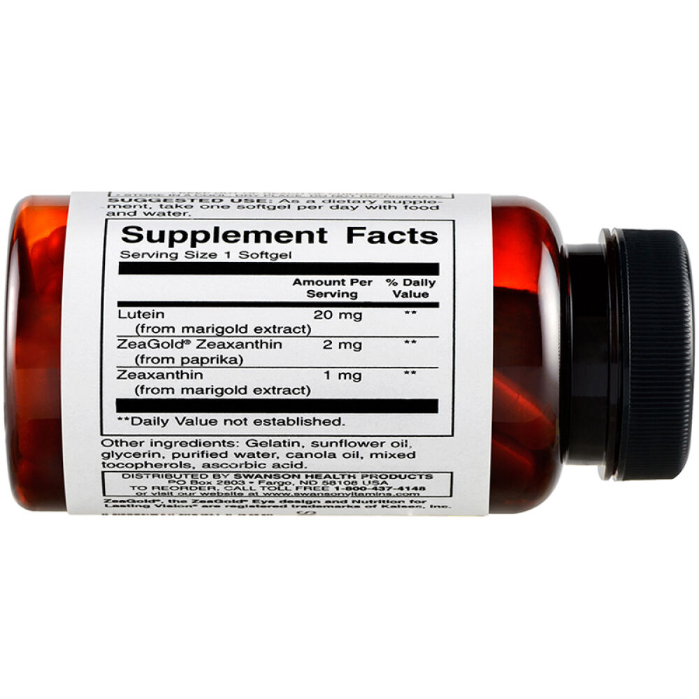 斯旺森swanson叶黄素软胶囊片叶黄素儿童成人护眼眼干疲劳60粒/瓶美国原装进口