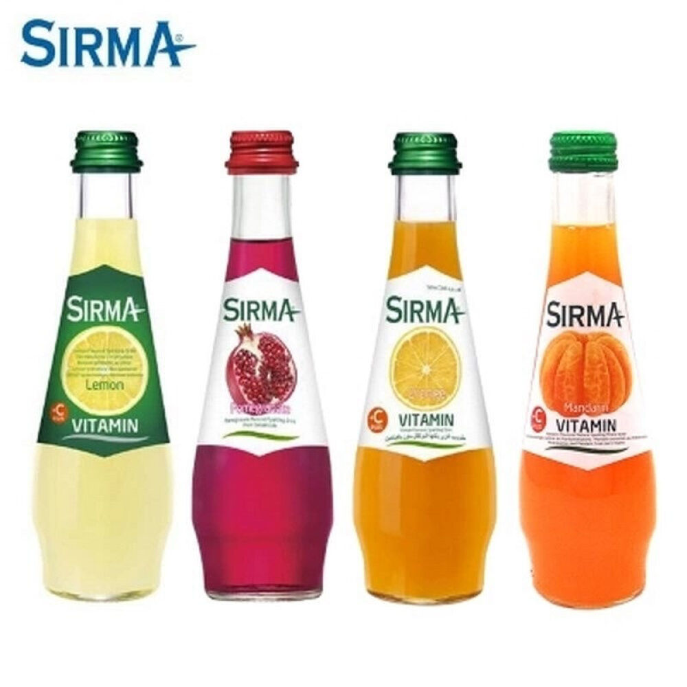 【包邮】土耳其进口SIRMA地中海松林果汁含气矿泉水饮料高端进口果味水250ml*12瓶