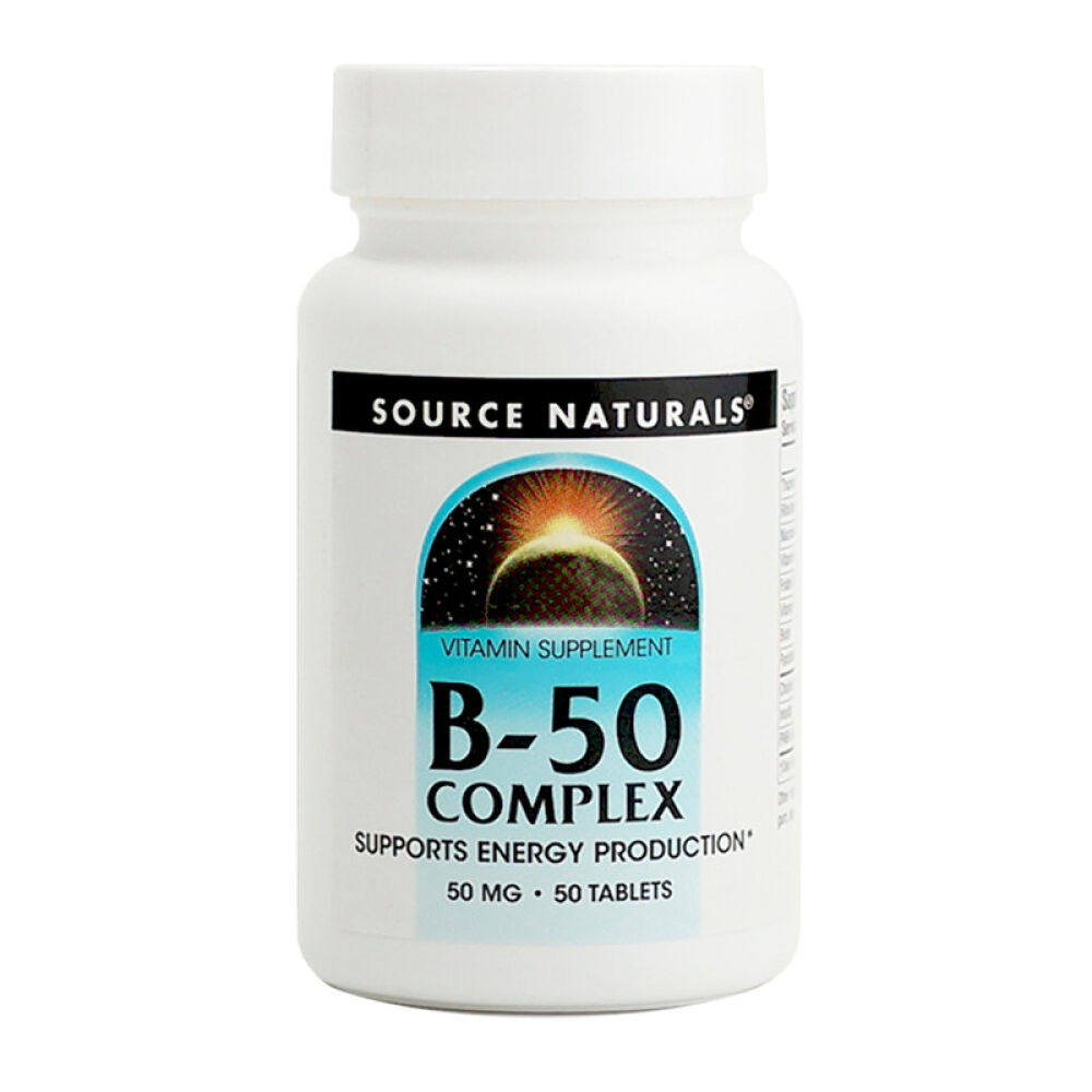 SourceNaturals维生素B-50复合片50片祛痘美肤解除疲劳
