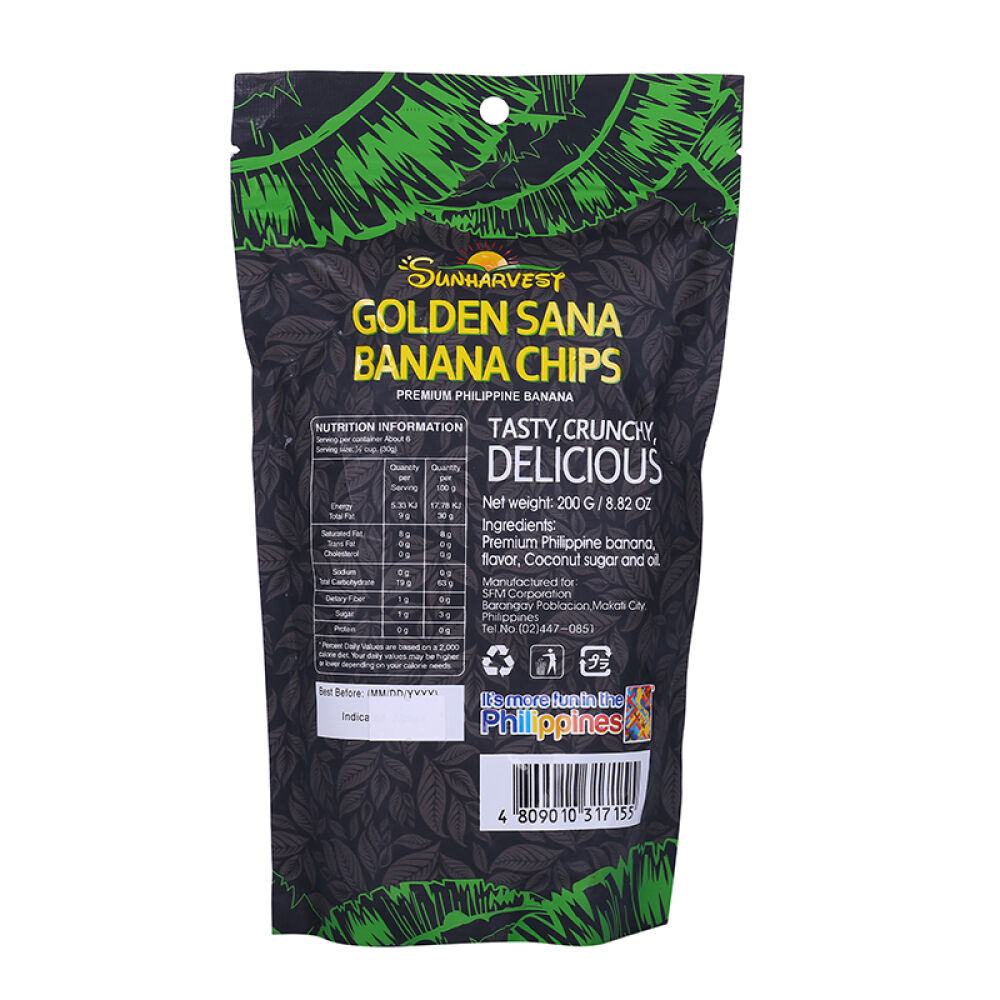 Sunharvest进口零食果干香蕉干干香蕉片满3免1干香蕉片200g