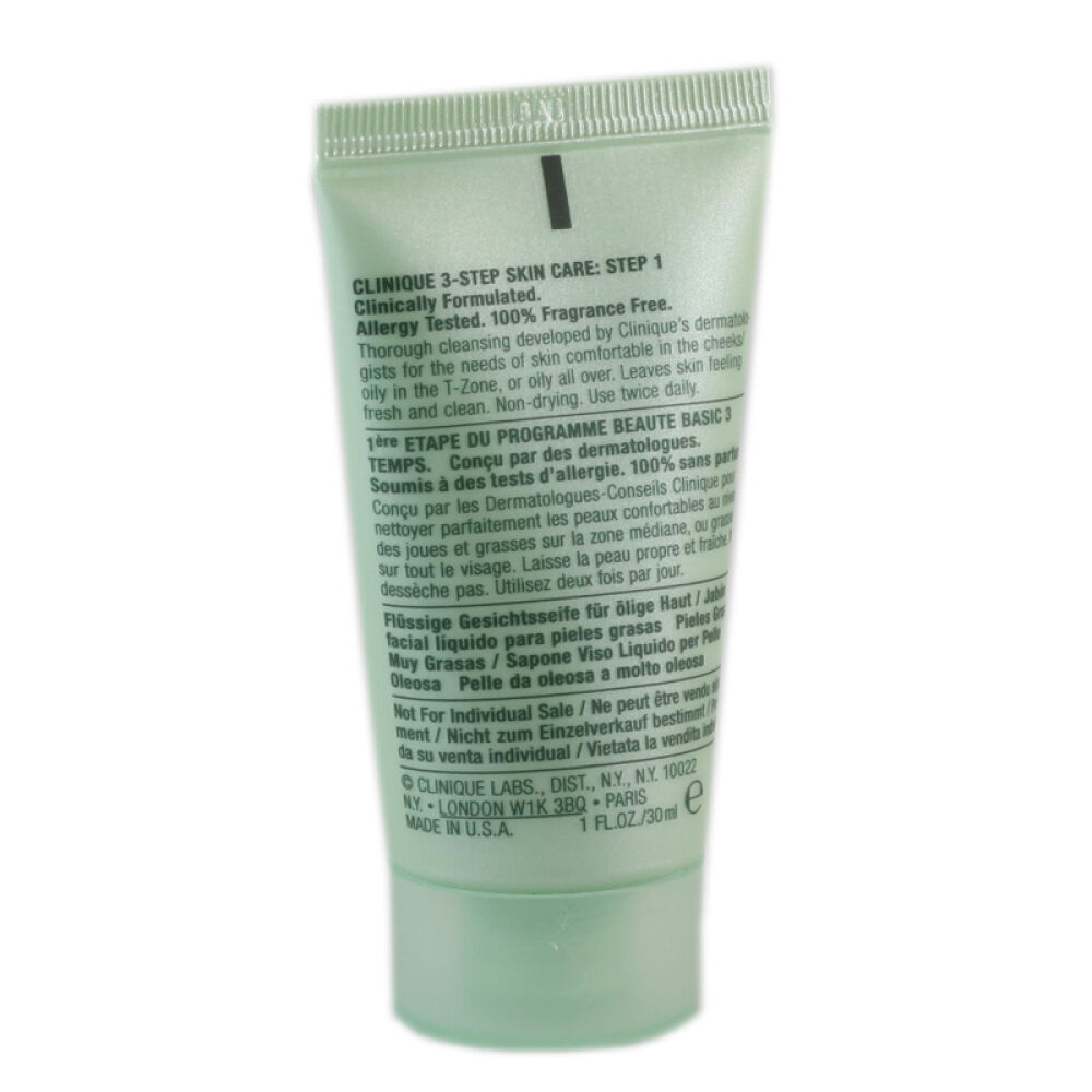 Clinique倩碧控油保湿液体洁面皂男女士洗面奶清爽型30ml三支装