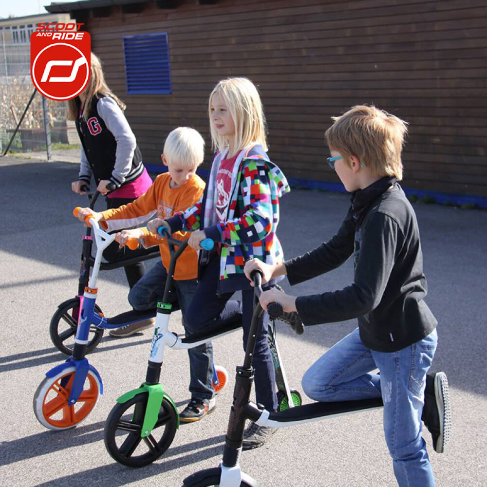 scootride骑滑一体车旋转儿童滑板车可升降折叠坐三轮1234岁蓝红色