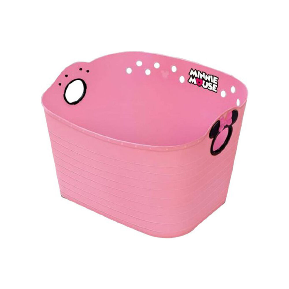 迪士尼Disney锦化成婴幼儿米妮四角收纳软桶桃红色