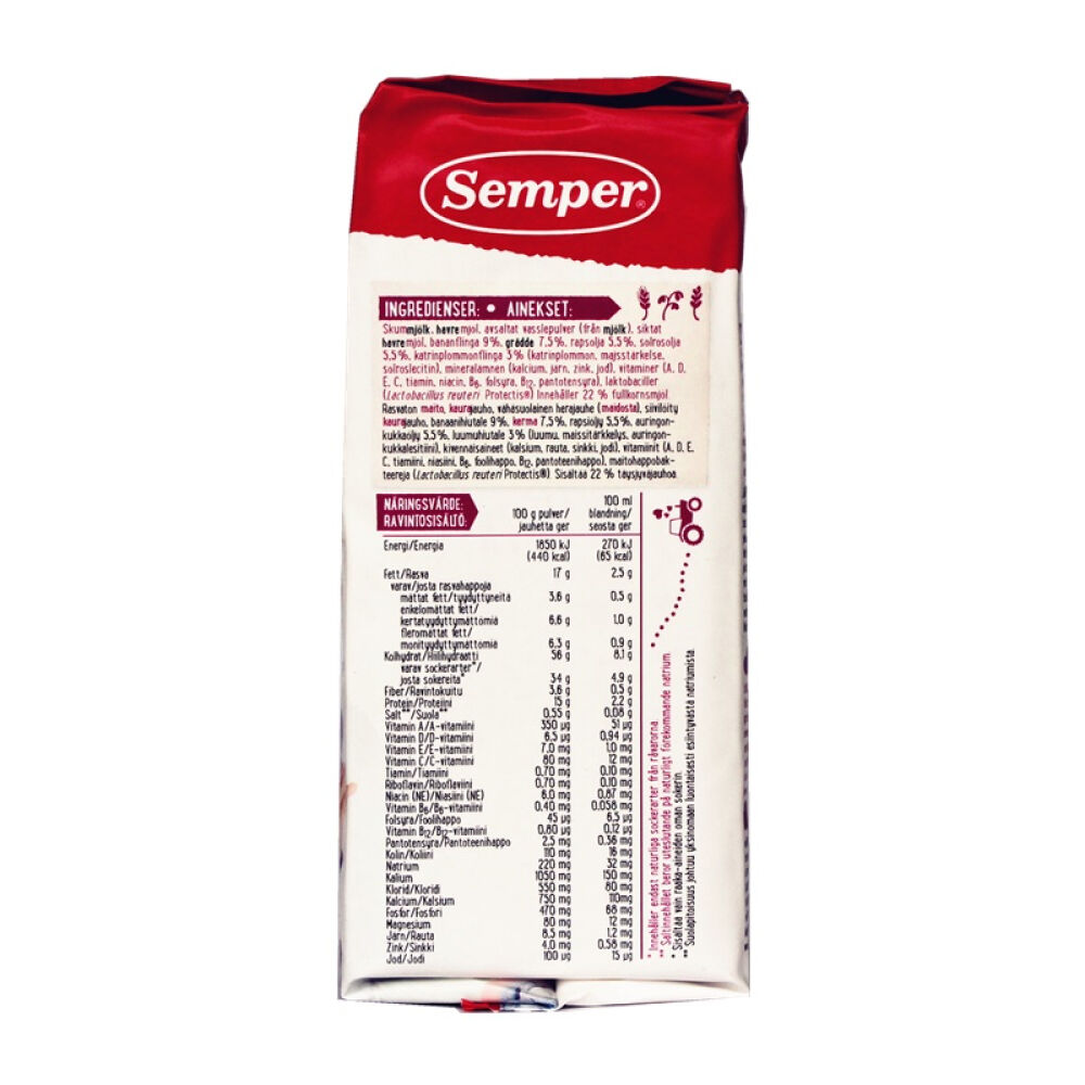 【全球购】瑞典原装进口Semper森宝谷物奶粉米粉1岁半以上725g