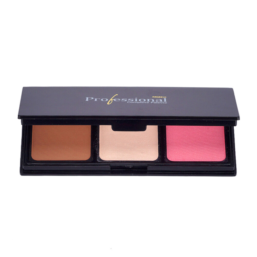 泰国Mistine粉饼底妆3d眉笔系列遮瑕妆保湿轻薄裸妆3三色修容粉1#高光阴影粉色