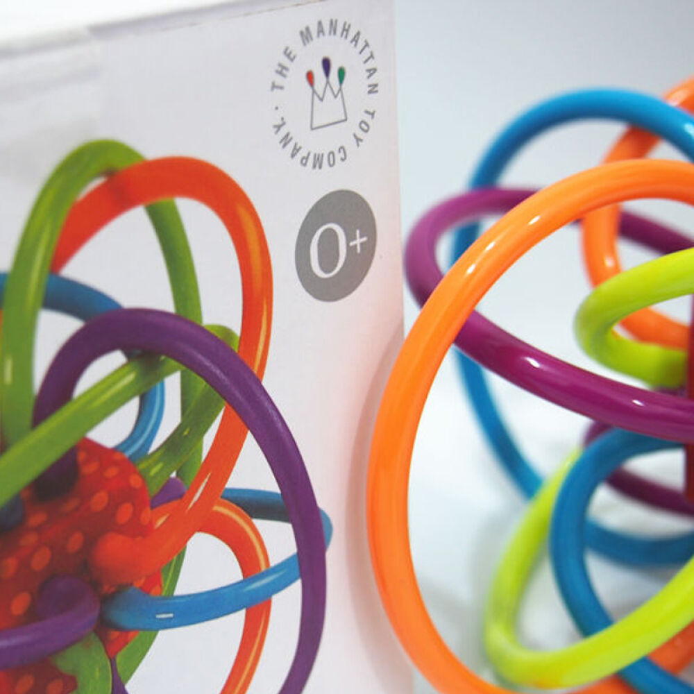 美国原装进口曼哈顿(ManhattanToy)磨牙球彩色磨牙牙胶咬胶手抓球不含BPA3个