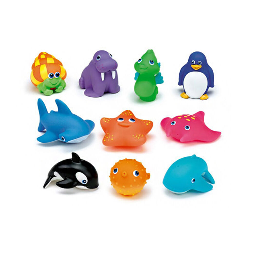 Munchkin麦肯奇宝宝沐浴戏水玩具海洋小生物10件套多色