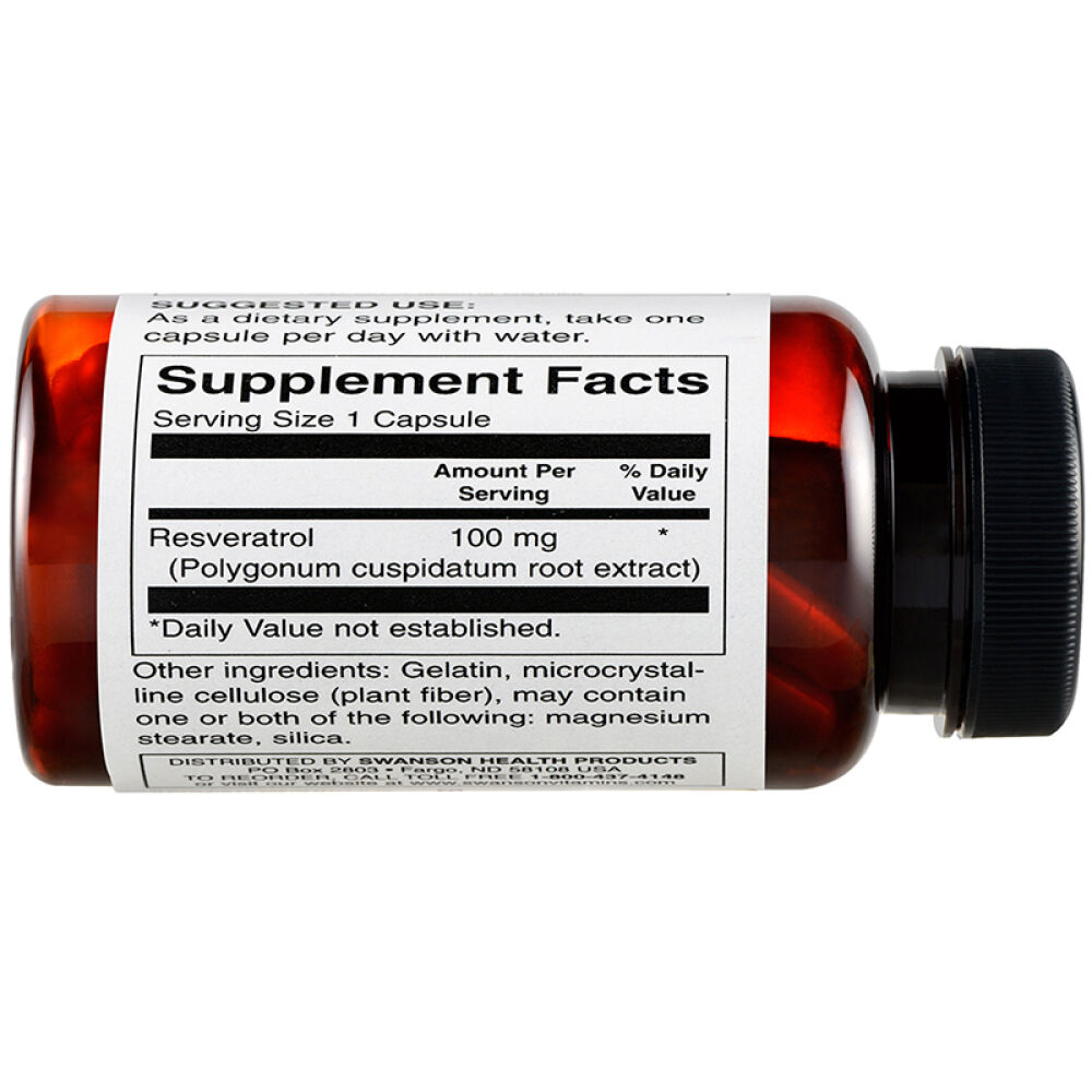 斯旺森swanson白藜芦醇营养胶囊100mg*30粒抗氧化超越葡萄籽美国原装进口