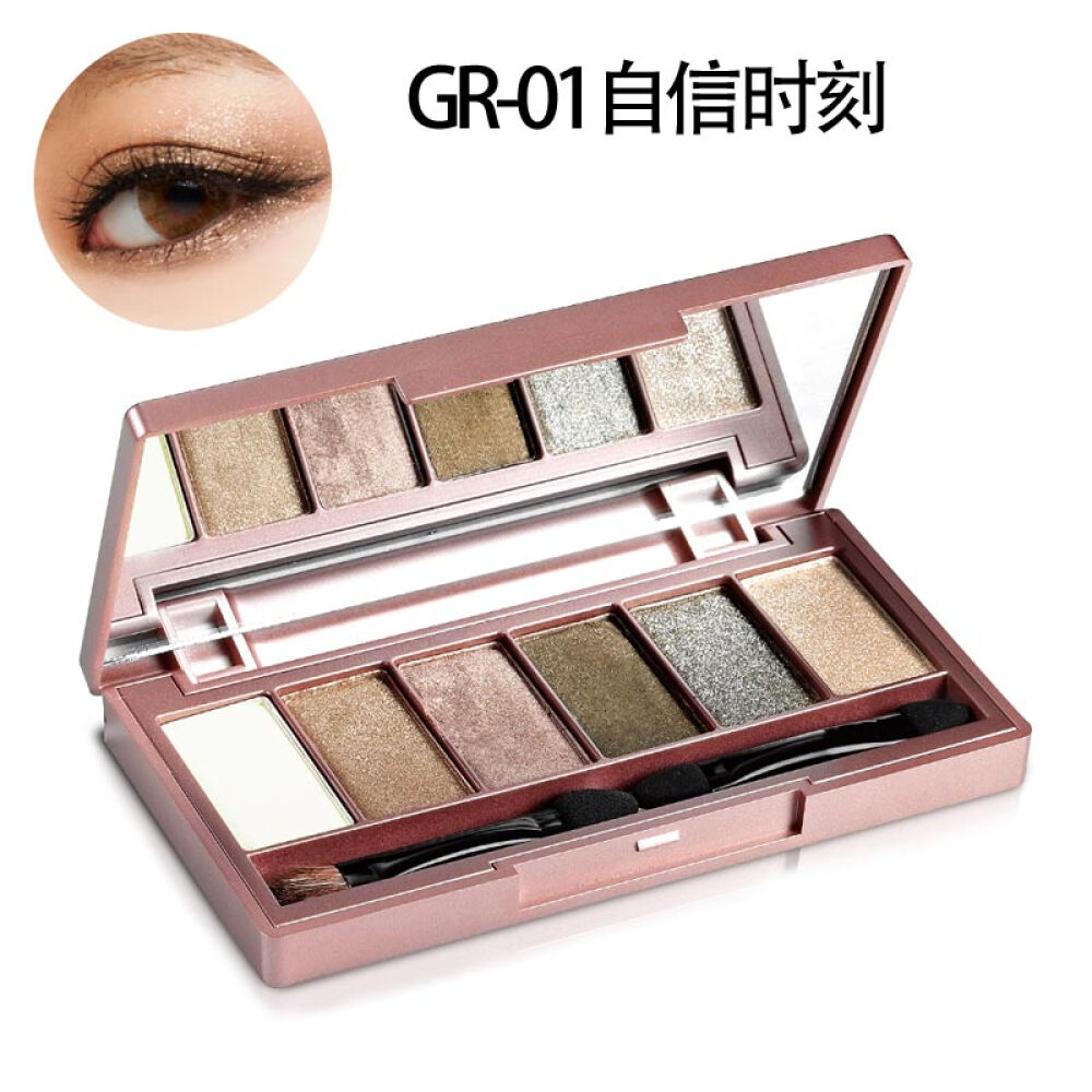 【香港直邮】Misshana花娜小姐绝色名伶六色眼影盘18g珠光眼影甜美/烟熏妆GR01自信时刻