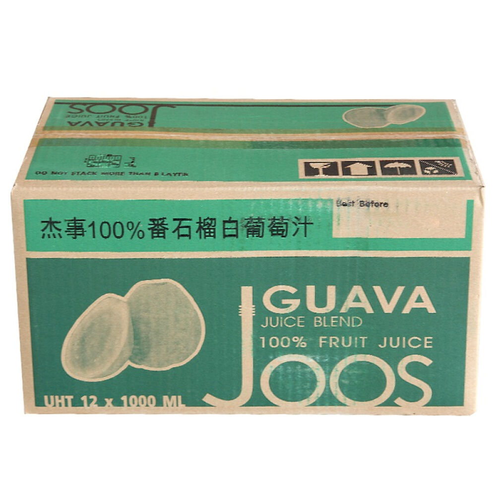 自营泰国进口杰事joos100%番石榴白葡萄果汁/箱（1Lx12盒）