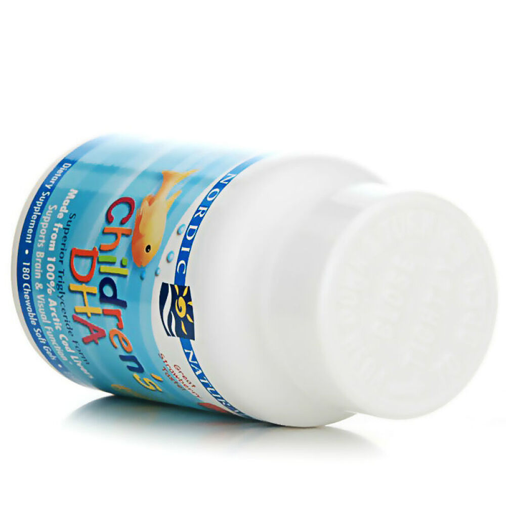 【全球购】挪威小鱼NordicNaturals原装进口婴儿DHA儿童DHA鳕鱼鱼油软胶囊180粒*2瓶