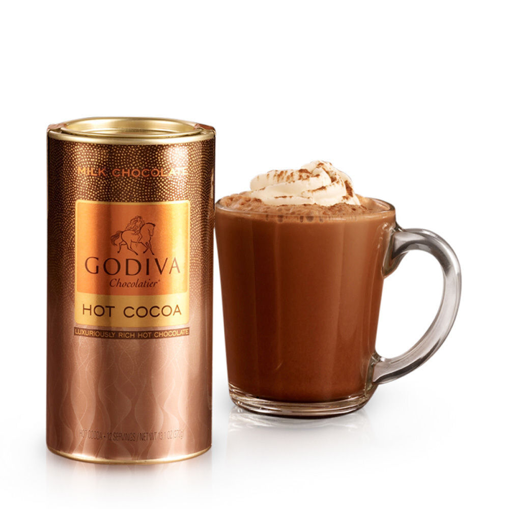 美国直邮godivamilkchocolate牛奶巧克力可可粉罐装372g1瓶
