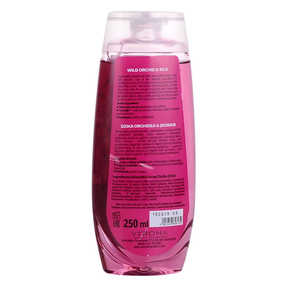 波兰原装进口VERONA家庭专业SPA级沐浴凝胶沐浴液沐浴啫喱250ml男女适用野生兰花蚕丝