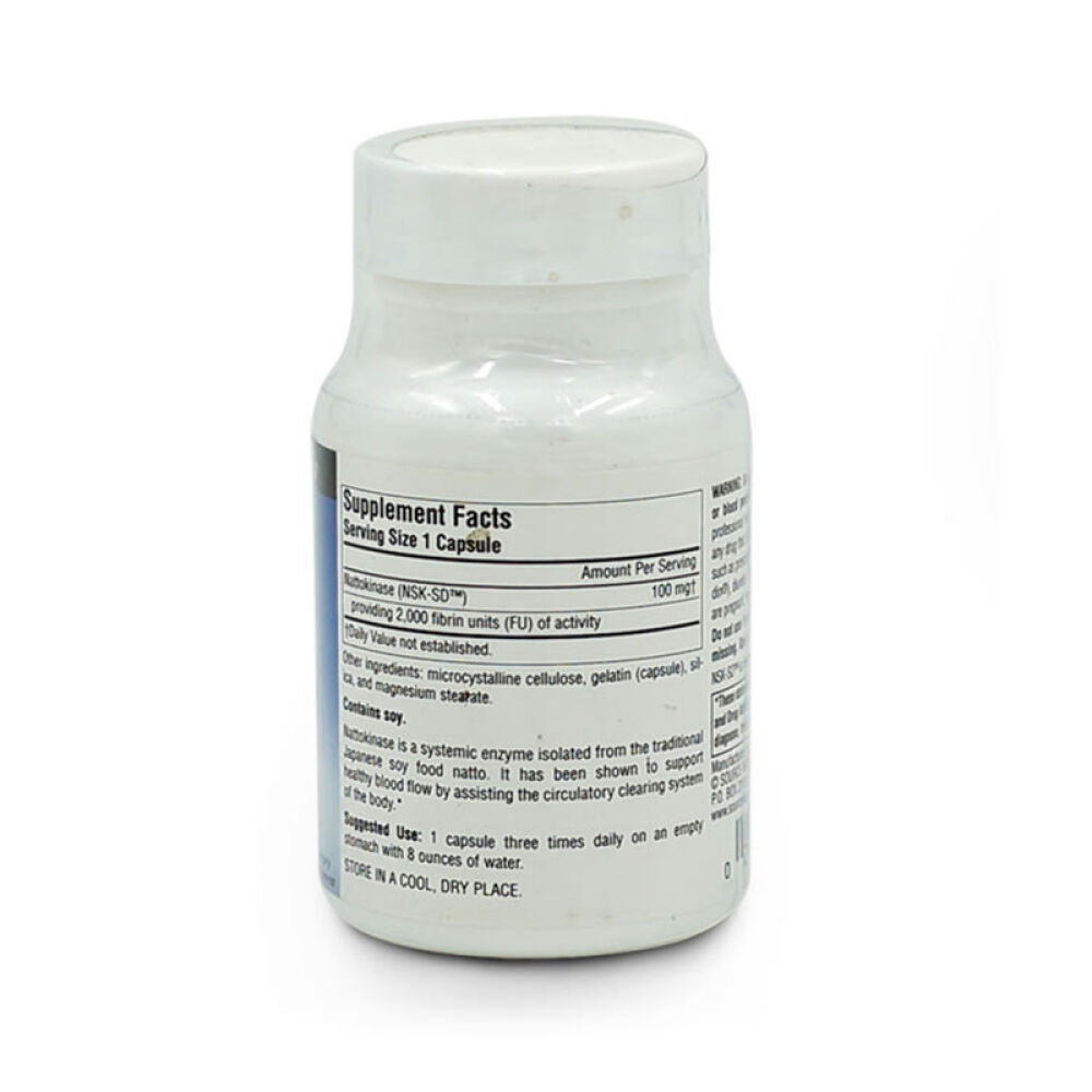 SourceNaturals纳豆激酶胶囊30粒保护肠胃降低血脂