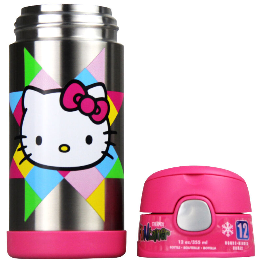 膳魔师thermos儿童保温杯吸管杯宝宝婴儿水壶小学生水杯355ml13-玫红-kitty------355ml