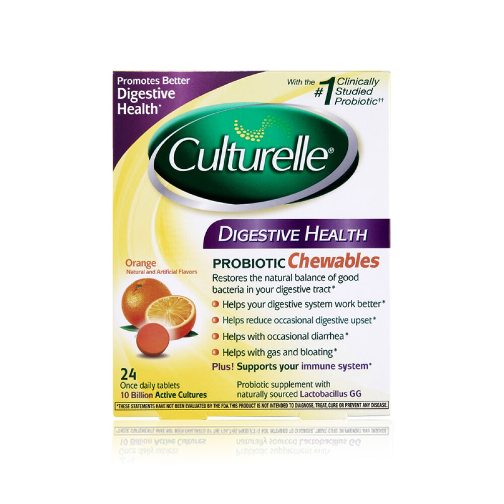 【官方授权】美国原装进口Culturelle康萃乐益生菌咀嚼片LGG100亿菌株24片