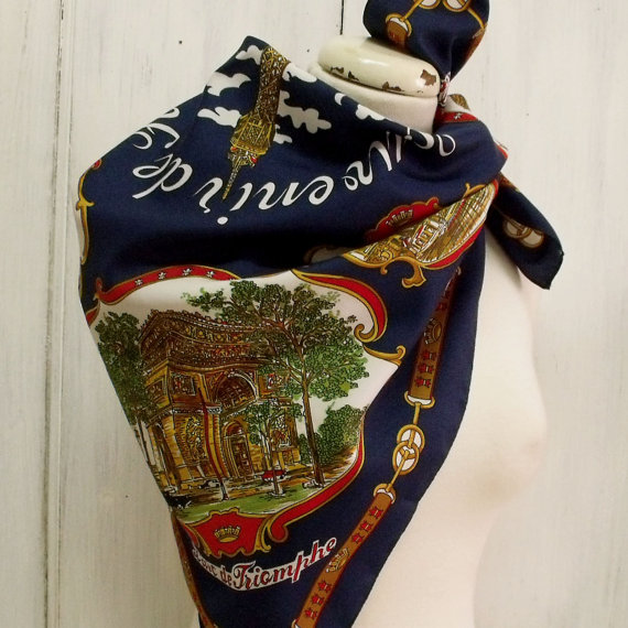 SALEVintageParisFrancehandkerchiefsouvenir