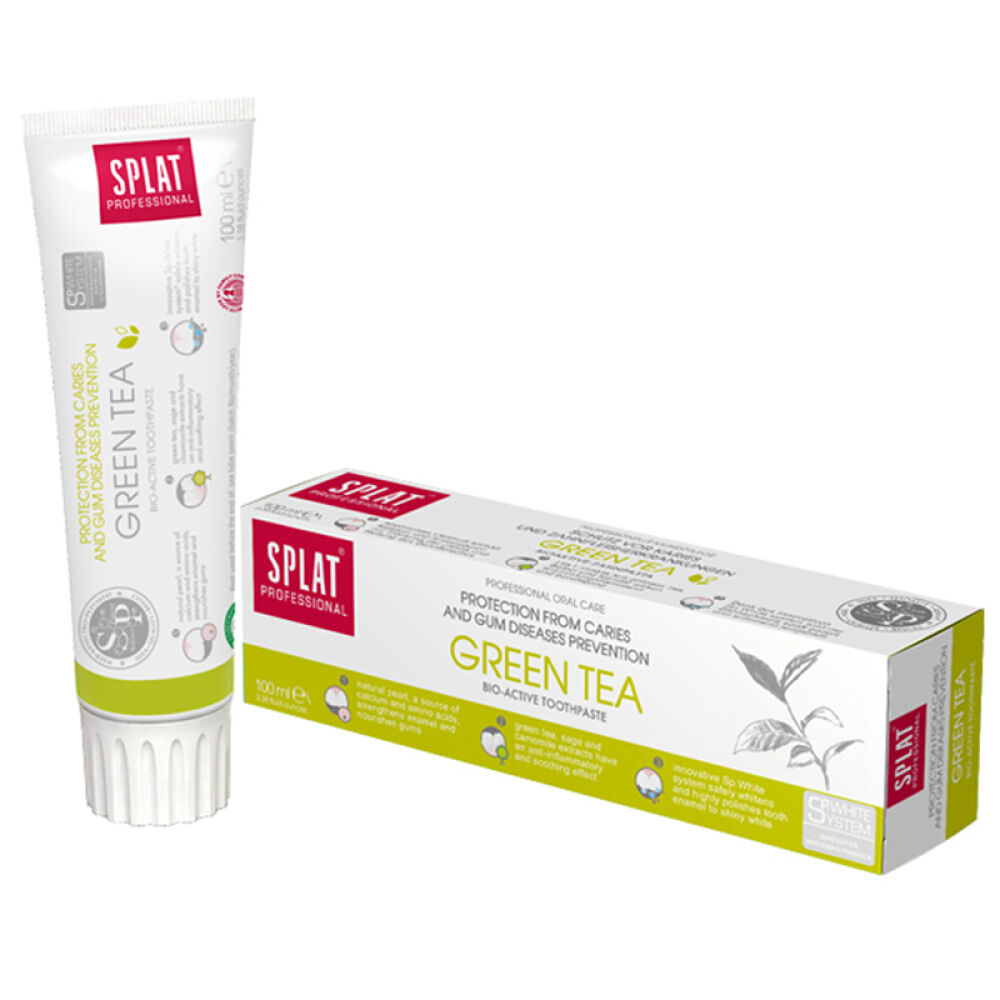 自营俄罗斯斯普雷特(SPLAT)绿茶健齿中草药牙膏固齿护龈100g