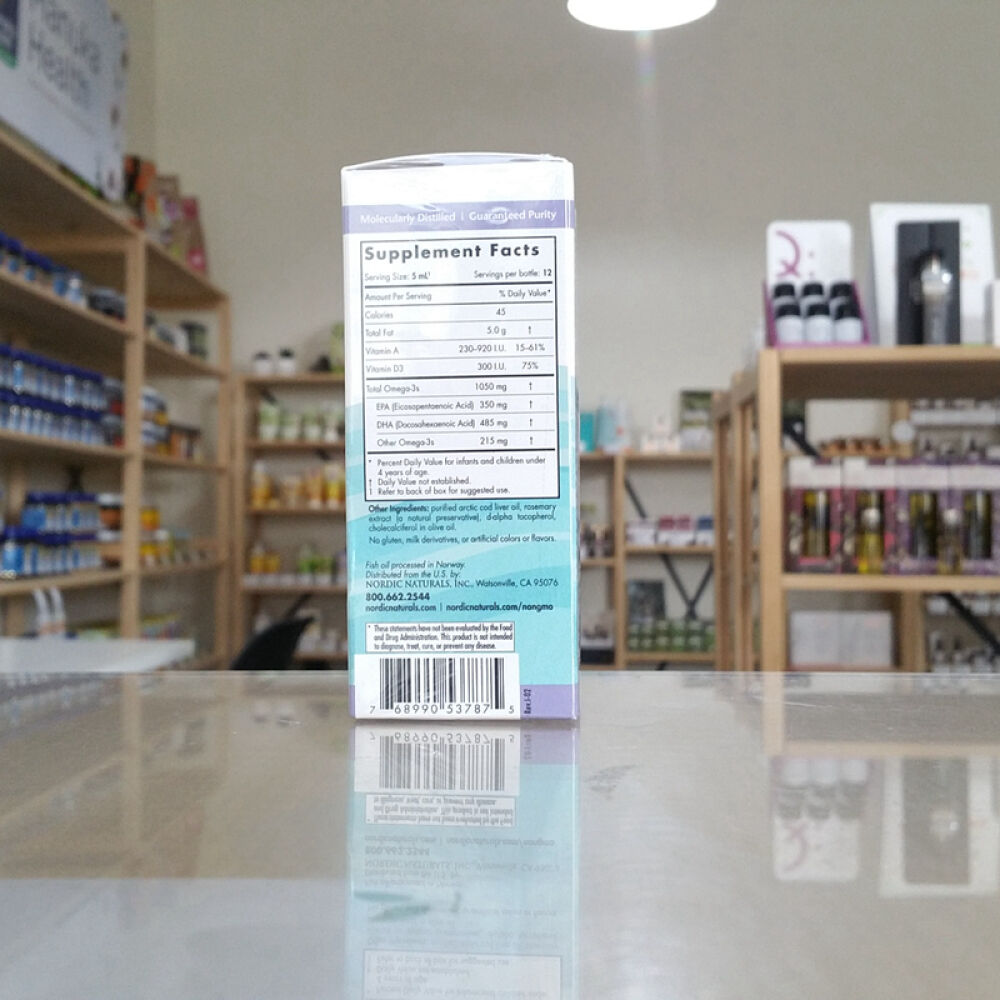 NordicNaturals鱼肝油婴幼儿鳕鱼肝油DHA滴灌装60ml