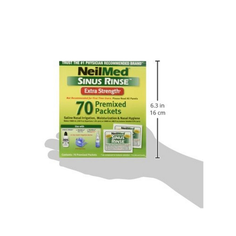 美国进口原装正品Neilmed成人通鼻手动洗鼻盐包不含洗鼻器70只加强型洗鼻盐包