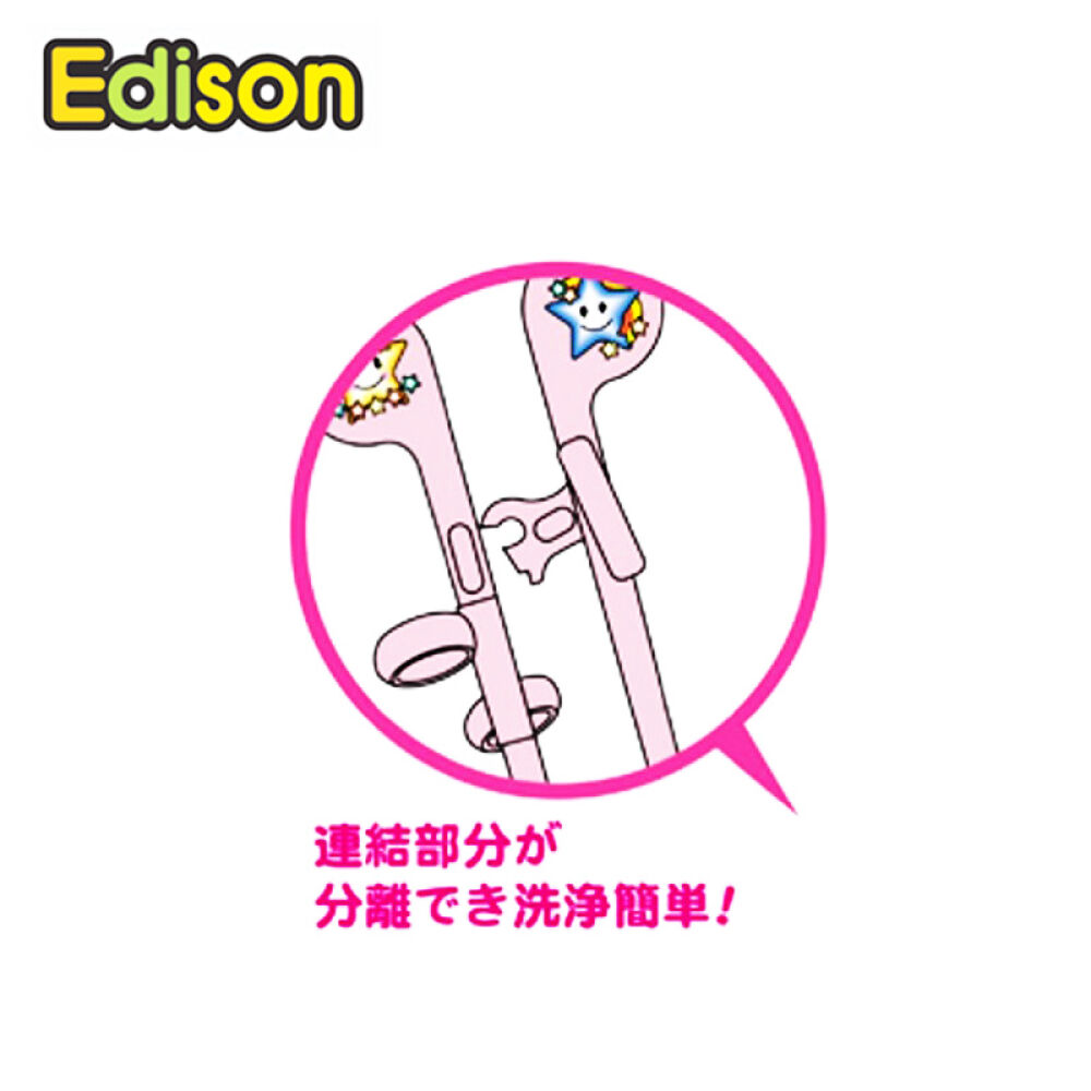 全球购日本进口KJCEdison爱迪生婴幼儿童学习训练套装餐具宝宝不锈钢叉勺学习筷子edison2岁学习筷蓝色