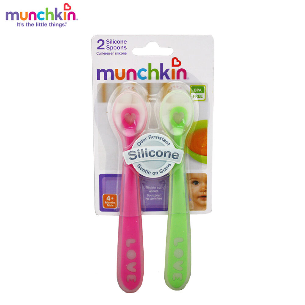 【全球购】加拿大直邮美国Munchkin麦肯齐勺子宝宝辅食餐具婴儿软头勺2只装