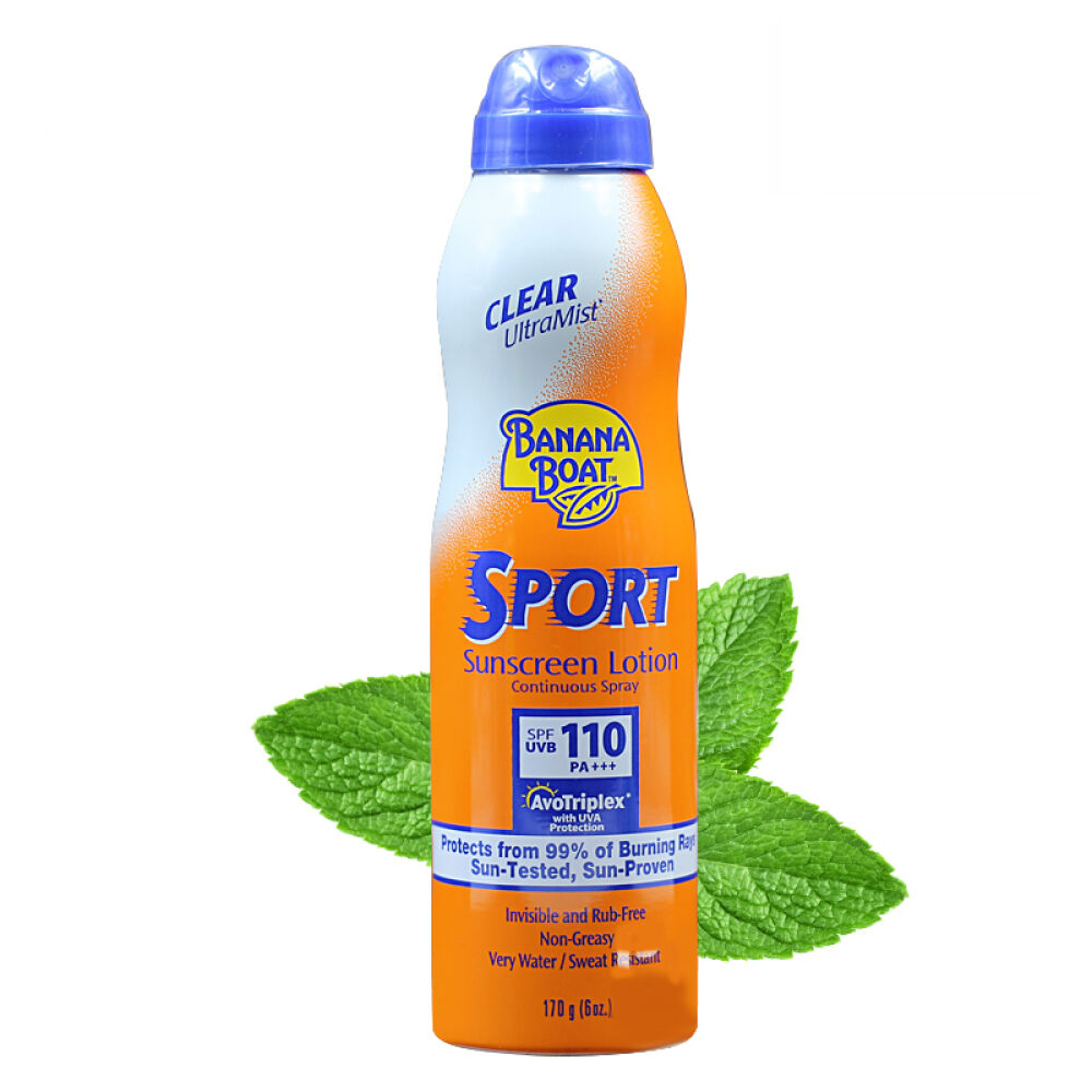 海外直邮美国BananaBoat/香蕉船美国运动型防晒隔离乳霜SPF50运动喷雾170g