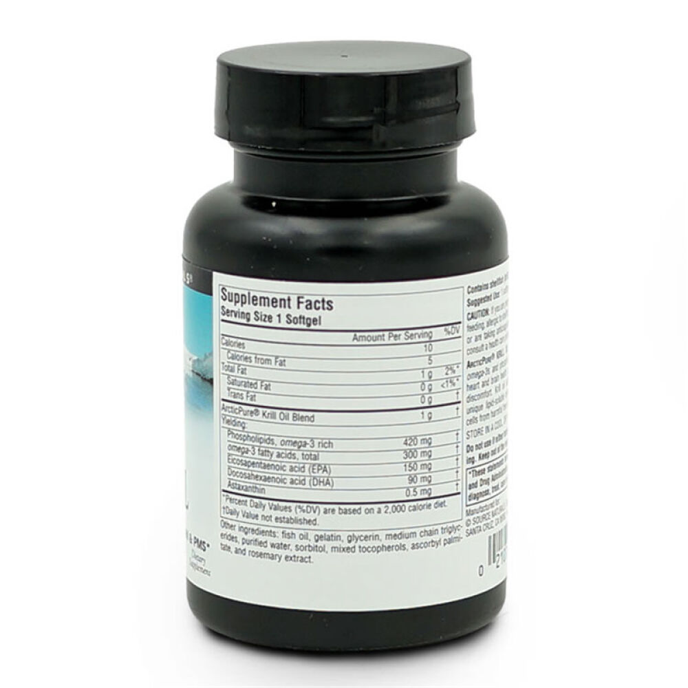 SourceNaturals磷虾油软胶囊30粒降低血液黏稠度促进血液循环