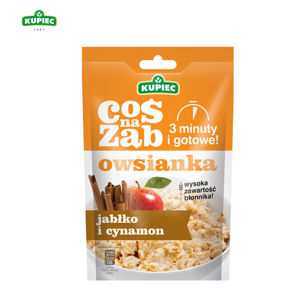 波兰进口Kupiec即食麦片50g效期2017.2苹果肉桂