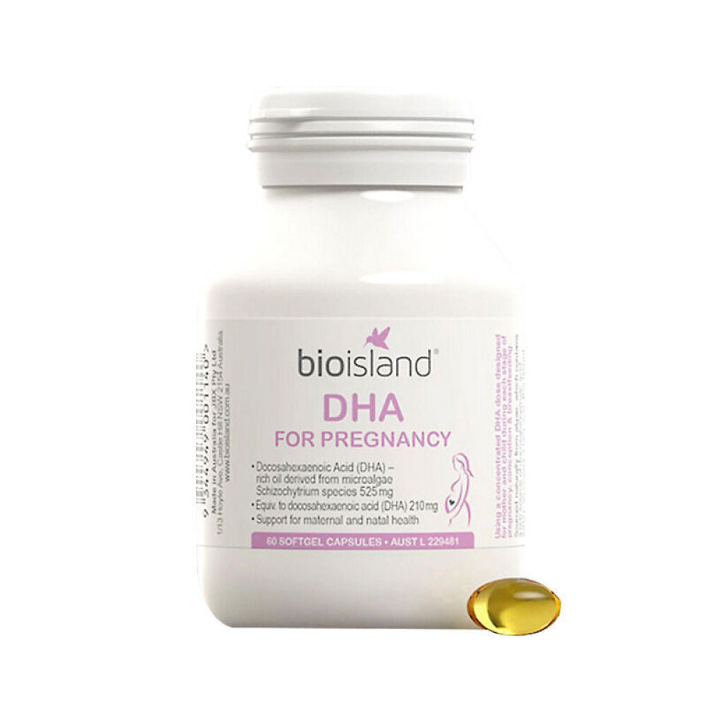 澳洲直邮BioIsland佰澳朗德婴幼儿孕期哺乳期胶囊孕妈DHA海藻油60粒*2瓶