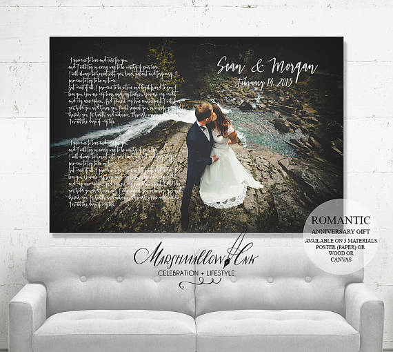 weddingvowscanvas,paperanniversary,weddinggift,vows,weddinggift